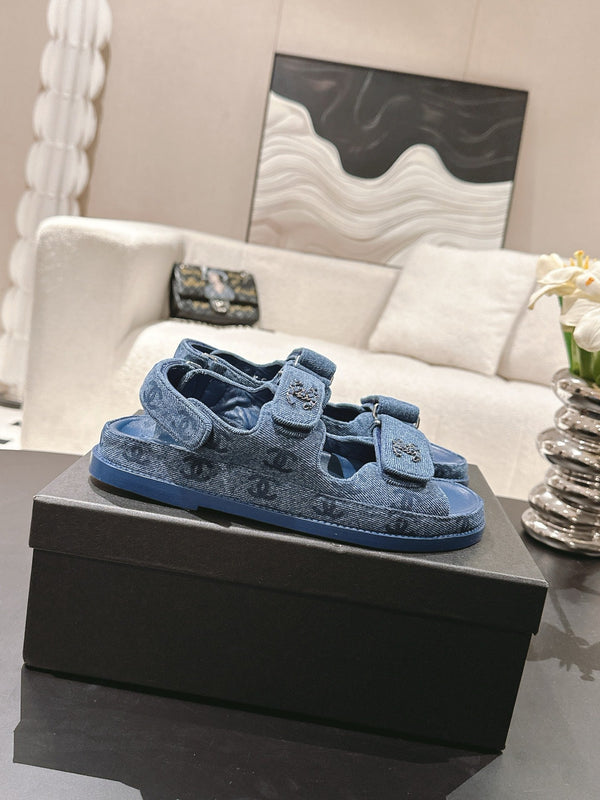 CC 25 Dad Deals Sandals Demin Blue Demin Fabric 237563