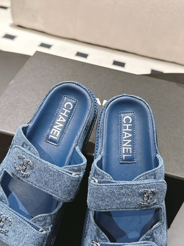 cc 25p dad mule sandal blue denim 237573