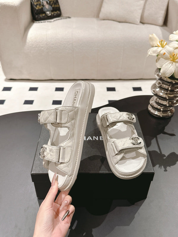 cc 25p dad mule sandal grey leather 237574