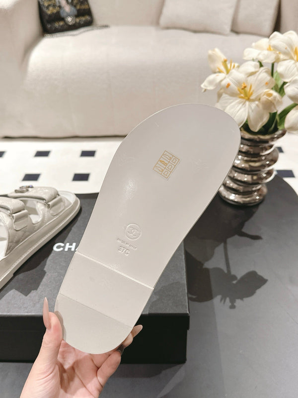 cc 25p dad mule sandal grey leather 237574