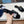 PRA SAFFIANO PATENT SLIDES OSTRICH MOTIF BLACK CALFSKIN