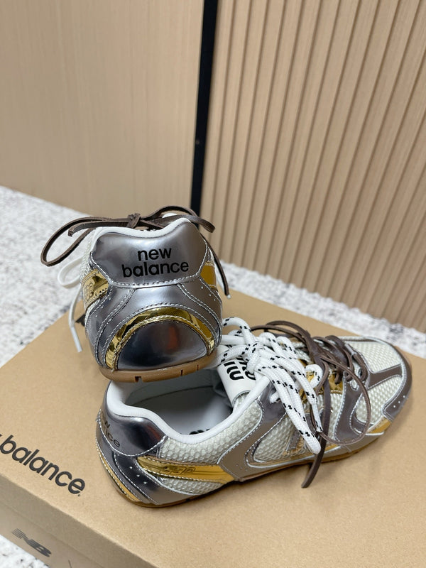 MiuMiu x New Balance Casual Sneakers Multicolor Patent Leather and Mesh 533991