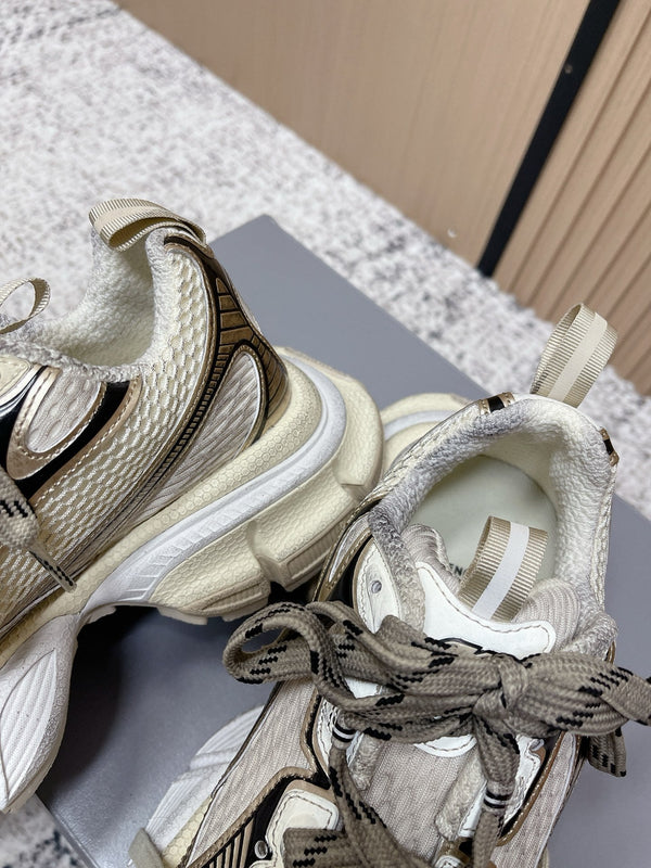 Balenciaga Sneaker Mesh Lace-up Cream Gray Fabric 534182