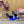 DC Rhinestone Buckle Mules Blue Silk & Sheepskin 926024