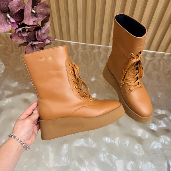 CE 26s Wedge Combat Boots 5cm Gum Leather 131250