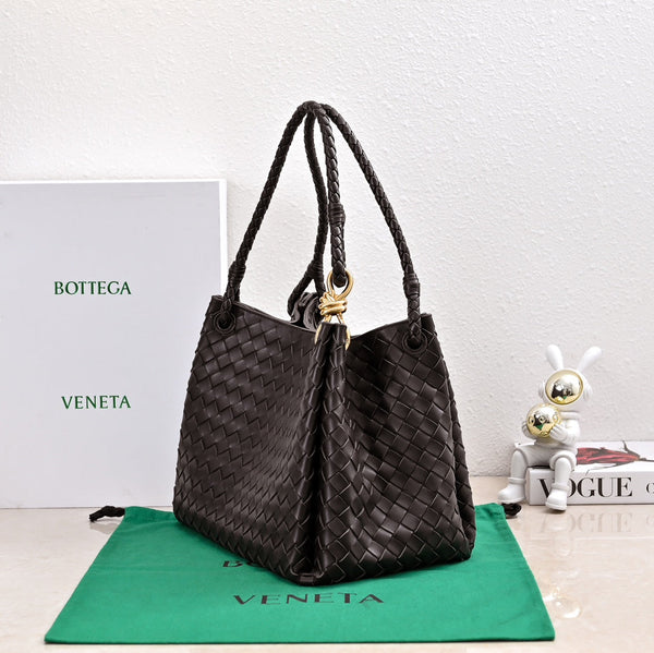 BV 26s Parachute Bag Deep Coffee Intrecciato Leather 291399
