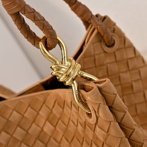 BV 26s Parachute Bag Brown Intrecciato Suede 291415