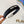 THICK HEAD BAND IN BLACK SILK WHITE LOGO 415944