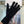 GLOVES IN BLACK CASHMERE WITH WHITE LOGO 405907