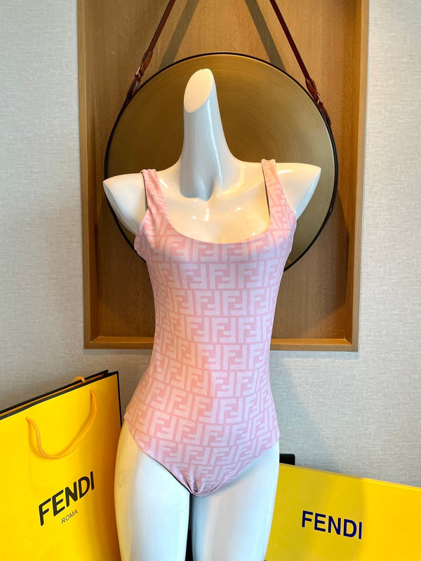 Fendi Reversible One-Piece Swimsuit Pink Cotton 180522