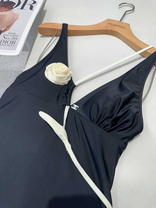 Chanel Swimsuits Black Cotton 180537