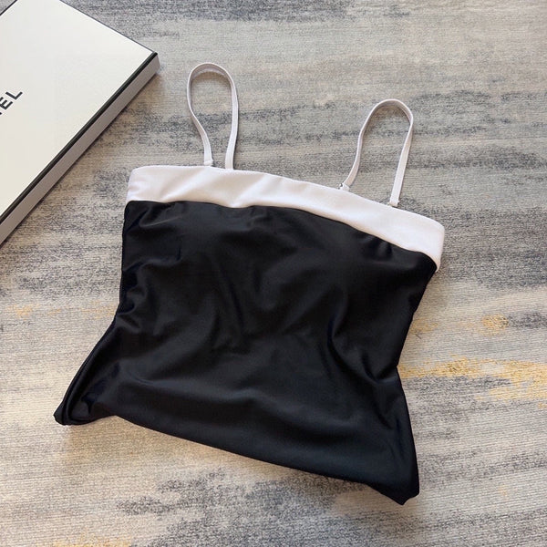 CC One-Piece Bikini Black White 201872