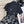 CD 2025 Floral Short-sleeved Belt Shirt Dress Black mix White Cotton