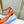 PRA TRIANGLE HEEL SATIN SANDALS BRIGHT ORANGE