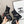 CC 26s Combat Sock Boots Black Calfskin Ribbed Knit 924507