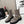 CC 26s Combat Sock Boots Taupe Calfskin Ribbed Knit 924505