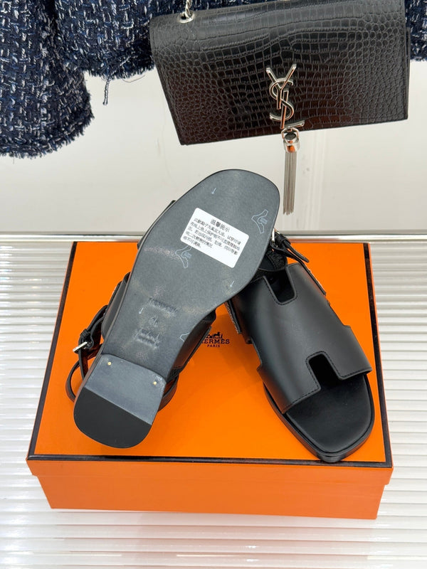 HM Maya Sandal Black Leather 642791