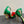 CC 25 Flower Rose Pumps Green Silk 337165