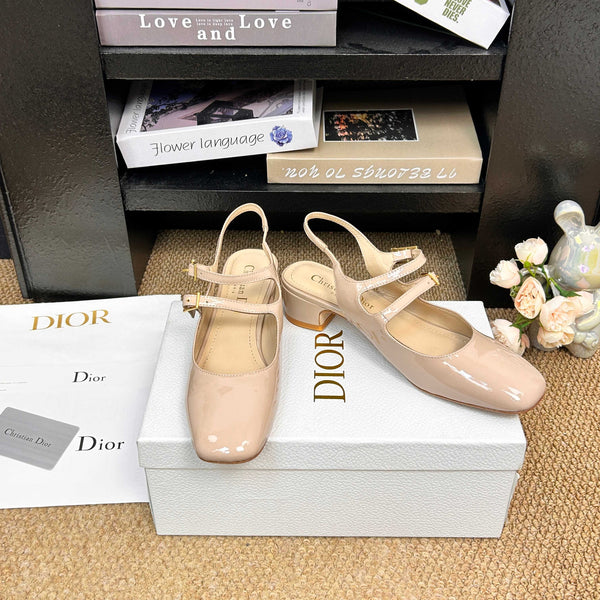 CD 26s Mary Jane Flats Patent Calfskin 157545