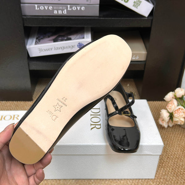 CD 26s Mary Jane Flats Patent Calfskin 157545