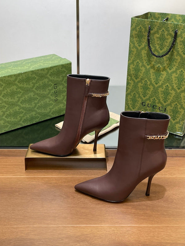 GG 26s Signoria Ankle Boot 10.5cm Brown Cowhide 997222
