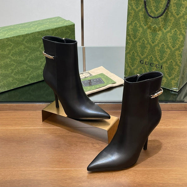 GG 26s Signoria Ankle Boot 10.5cm Black Cowhide 997223