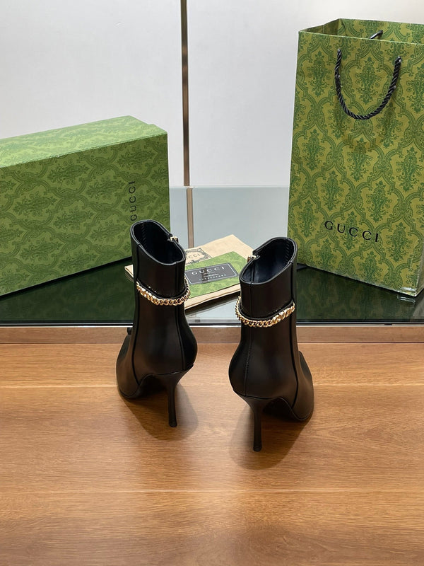 GG 26s Signoria Ankle Boot 10.5cm Black Cowhide 997223