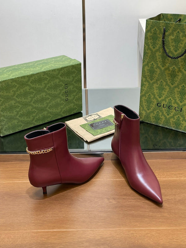 GG 26s Signoria Ankle Boot 4.5cm Burgundy Cowhide 997218