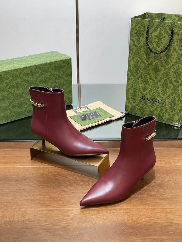 GG 26s Signoria Ankle Boot 4.5cm Burgundy Cowhide 997218