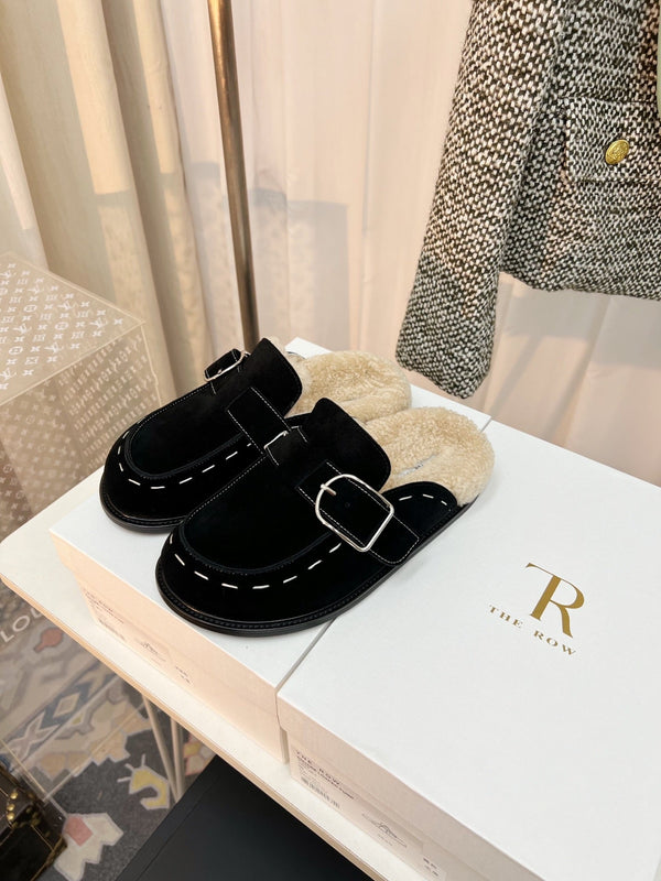 TR 26s Buckle Mule Flat Suede 146478