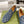 MEN'S LOAFER WITH HORSEBIT IN DENIM BLUE MONOGRAM JACQUARD FABRIC