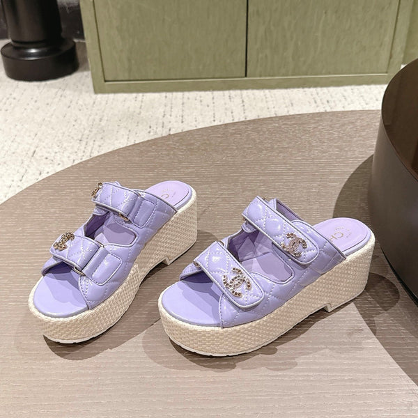 CC 26s Dad Platform Sandal Mule Light Purple Sheepskin 762872