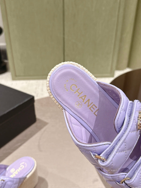 CC 26s Dad Platform Sandal Mule Light Purple Sheepskin 762872