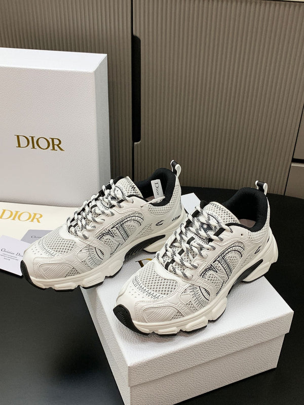 CD Chrono Sneaker White Black Mesh Calfskin 905015