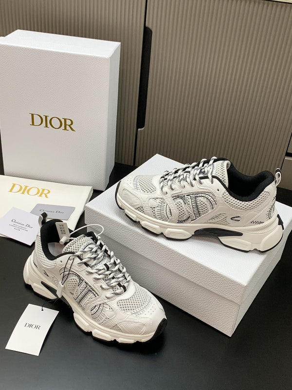CD Chrono Sneaker White Black Mesh Calfskin 905015