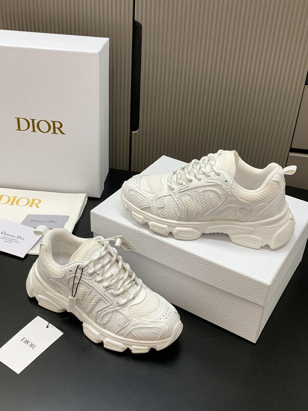 CD Chrono Sneaker White Mesh Calfskin 905016