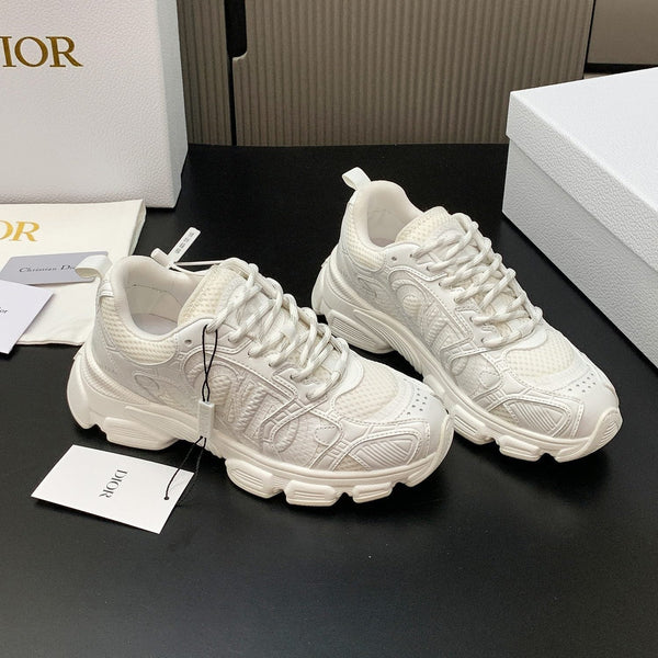 CD Chrono Sneaker White Mesh Calfskin 905016