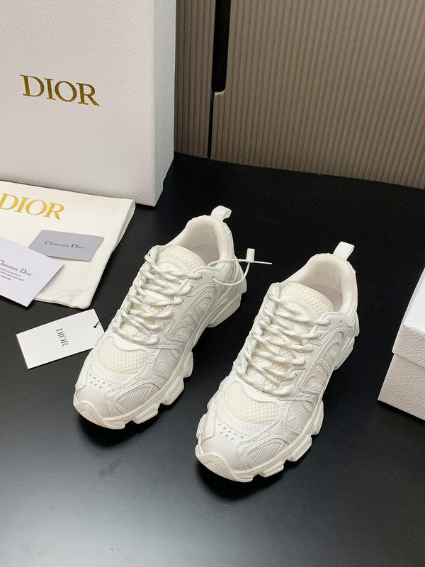 CD Chrono Sneaker White Mesh Calfskin 905016