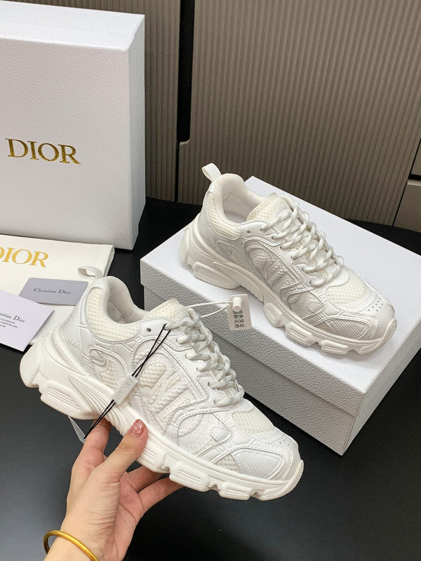 CD Chrono Sneaker White Mesh Calfskin 905016