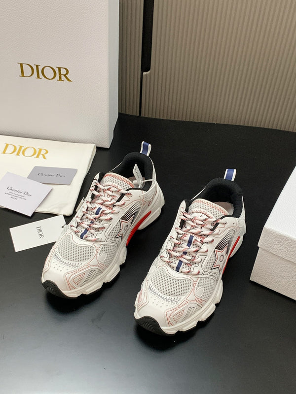 CD Chrono Sneaker White Red Mesh Calfskin 905017