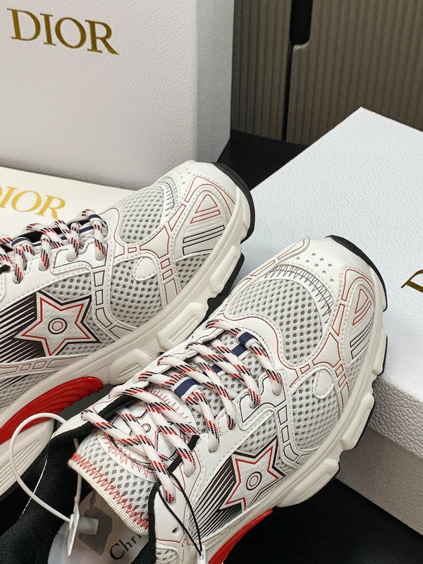 CD Chrono Sneaker White Red Mesh Calfskin 905017