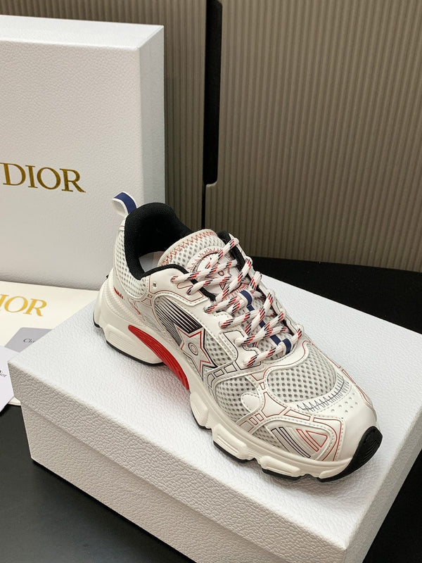 CD Chrono Sneaker White Red Mesh Calfskin 905017