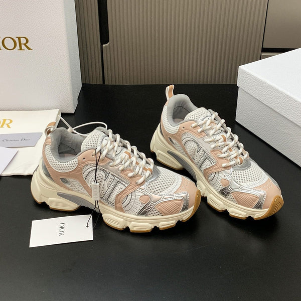 CD Chrono Sneaker Pink Sliver Mesh Calfskin 905020