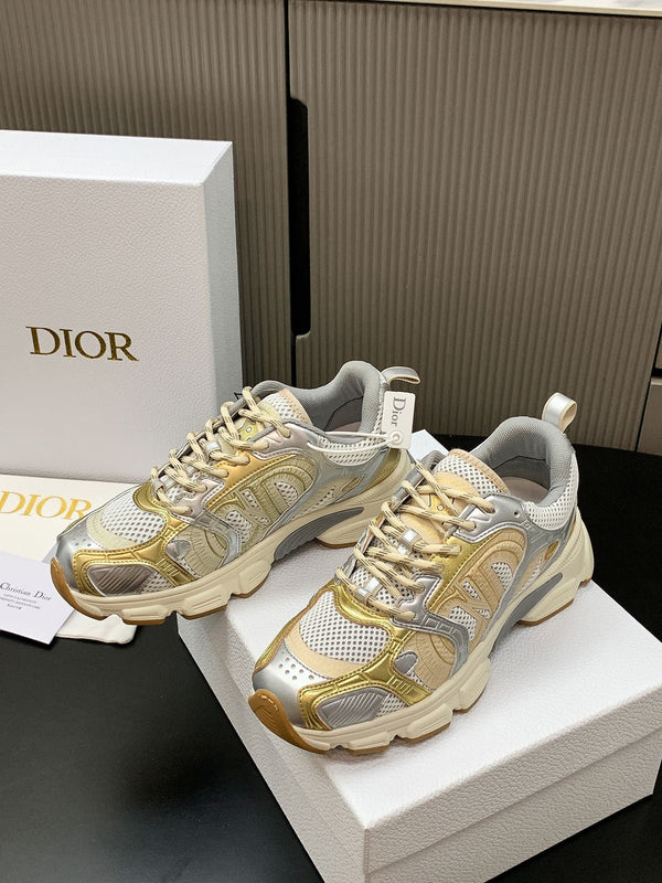 CD Chrono Sneaker Gold Sliver Mesh Calfskin 905021