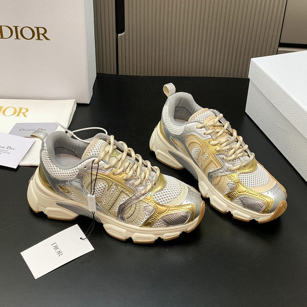 CD Chrono Sneaker Gold Sliver Mesh Calfskin 905021