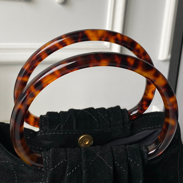 CC 26 Pouch Large 32 Black Tortoiseshell Suede 286192