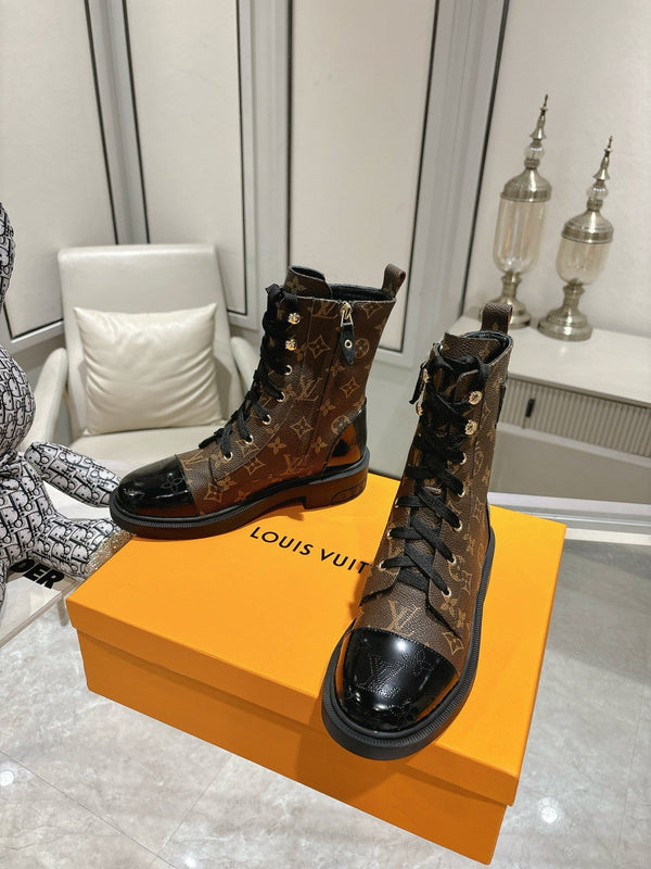 LV Citizen Flat Ranger Boot Dark Brown Monogram Cowhide
