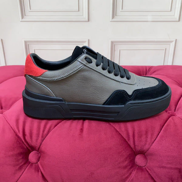 DC 24 New Roma Sneakers Grey Black Red Cowhide & Sheepskin 100861