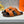 HM Oran H Black Gold Buckle Slippers in Orange Cowhide 735246