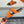 HM Oran H Black Buckle Slippers in Orange Cowhide 735250
